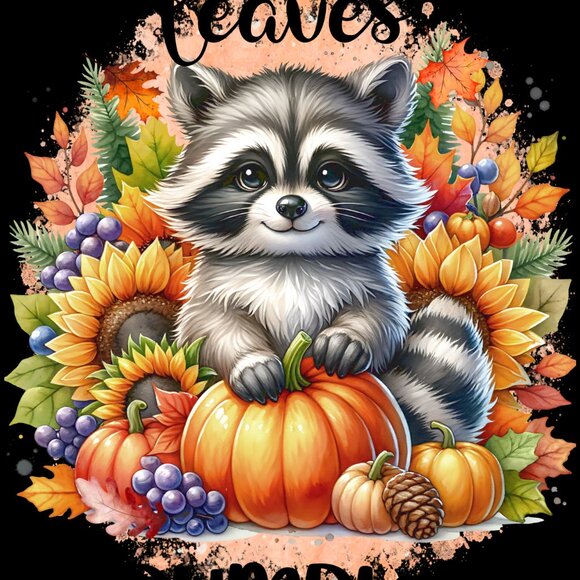 Fall Raccoon Pumpkin Kitchen Towel Set, Autumn Leaves Rustic Farmhouse Towels - Picture 4 of 10